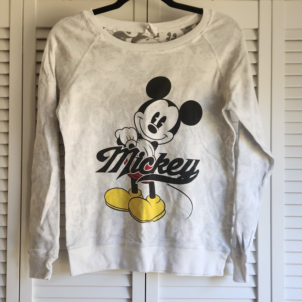 ☀️3/$15 Disney Women's Mickey Mouse White Sweater